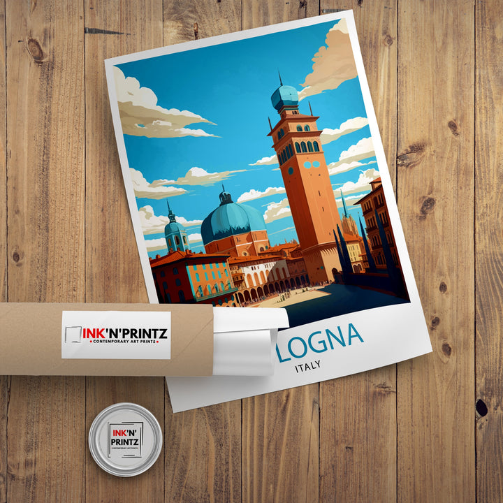 Bologna Italy Travel Print Bologna Wall Decor Bologna Home Living Decor Italy Illustration Travel Poster Gift For Bologna Italy Home Decor