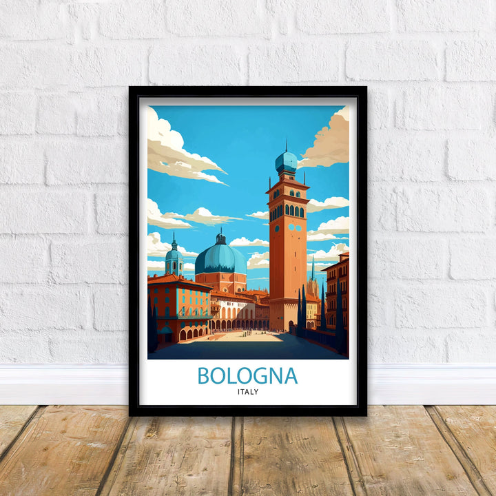 Bologna Italy Travel Print Bologna Wall Decor Bologna Home Living Decor Italy Illustration Travel Poster Gift For Bologna Italy Home Decor