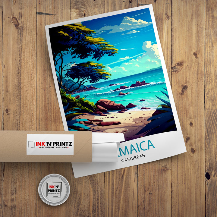 Jamaica Travel Print , Jamaica Wall Art Jamaica Poster, Jamaica Home Decor Jamaica Illustration, Travel Poster Jamaica Gift, Jamaica Wall