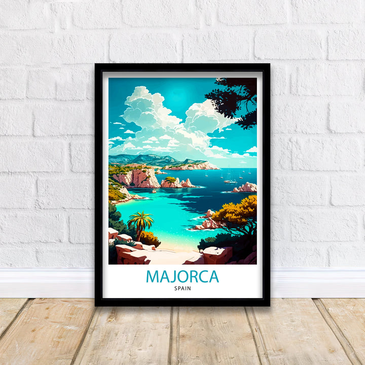 Majorca Spain Travel Print Majorca Wall Decor Majorca Home Living Decor Majorca Spain Illustration Travel Poster Gift for Majorca Spain
