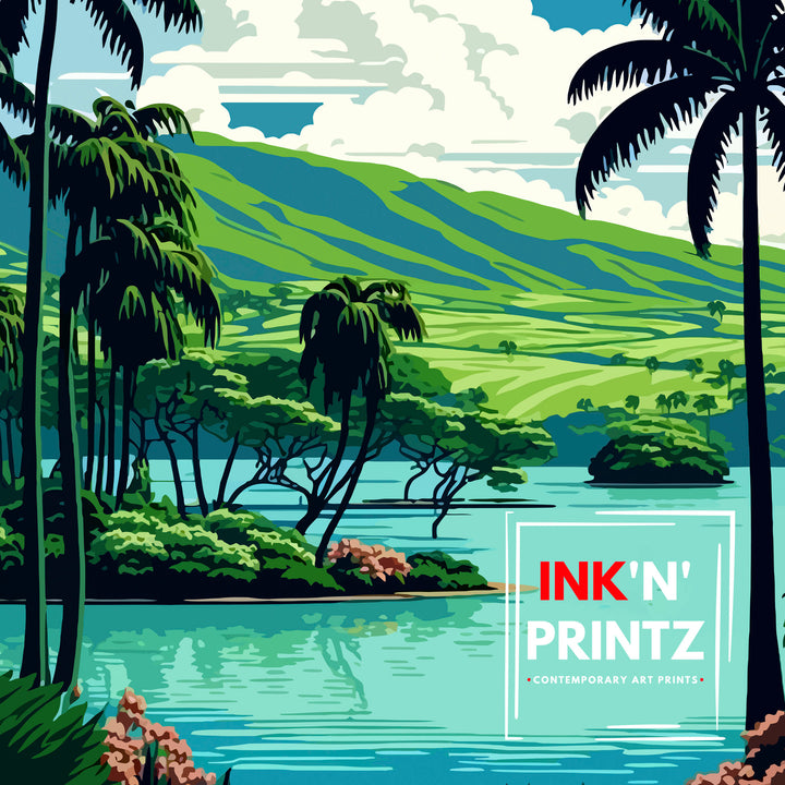 Ho'omaluhia Botanical Gardens Oahu Travel Poster Oahu Wall Art Hawaii Travel Decor Oahu Home Decor Oahu Gift Hawaii Botanical Garden Poster