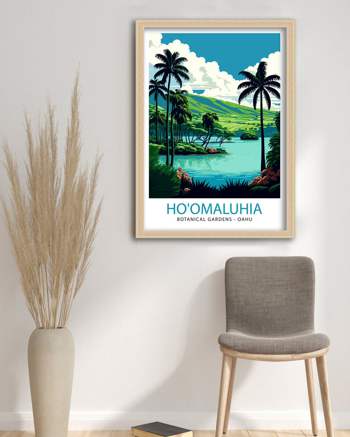 Ho'omaluhia Botanical Gardens Oahu Travel Poster Oahu Wall Art Hawaii Travel Decor Oahu Home Decor Oahu Gift Hawaii Botanical Garden Poster