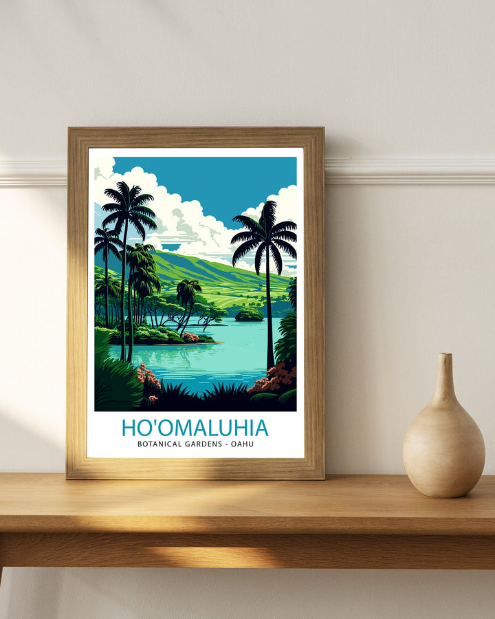 Ho'omaluhia Botanical Gardens Oahu Travel Poster Oahu Wall Art Hawaii Travel Decor Oahu Home Decor Oahu Gift Hawaii Botanical Garden Poster