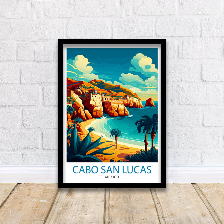 Cabo San Lucas Travel Print Cabo San Lucas Wall Decor Cabo San Lucas Home Living Decor Cabo San Lucas Illustration Travel Poster Gift for