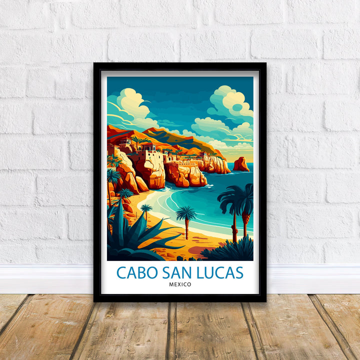 Cabo San Lucas Travel Print Cabo San Lucas Wall Decor Cabo San Lucas Home Living Decor Cabo San Lucas Illustration Travel Poster Gift for