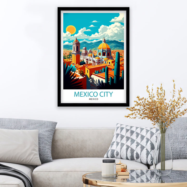 Mexico City Travel Print Mexico City Wall Decor Mexico City Home Living Decor Mexico City Illustration Travel Poster Gift for Mexico City
