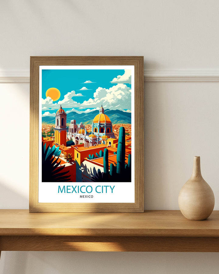Mexico City Travel Print Mexico City Wall Decor Mexico City Home Living Decor Mexico City Illustration Travel Poster Gift for Mexico City