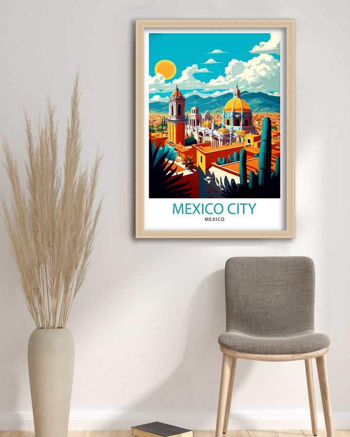 Mexico City Travel Print Mexico City Wall Decor Mexico City Home Living Decor Mexico City Illustration Travel Poster Gift for Mexico City