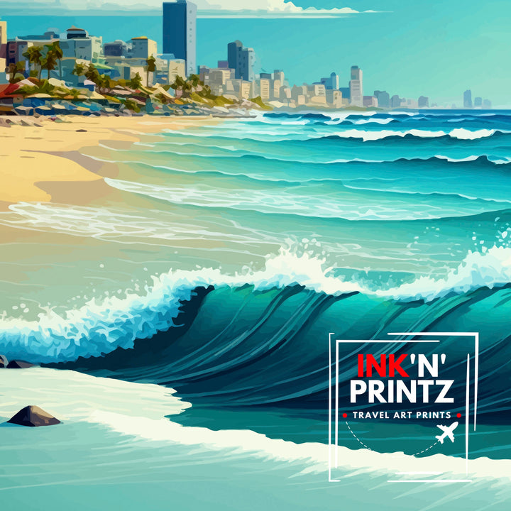 Cancun Mexico Travel Print Cancun Wall Decor Cancun Home Living Decor Cancun Illustration Travel Poster Gift for Cancun Mexico Home Decor