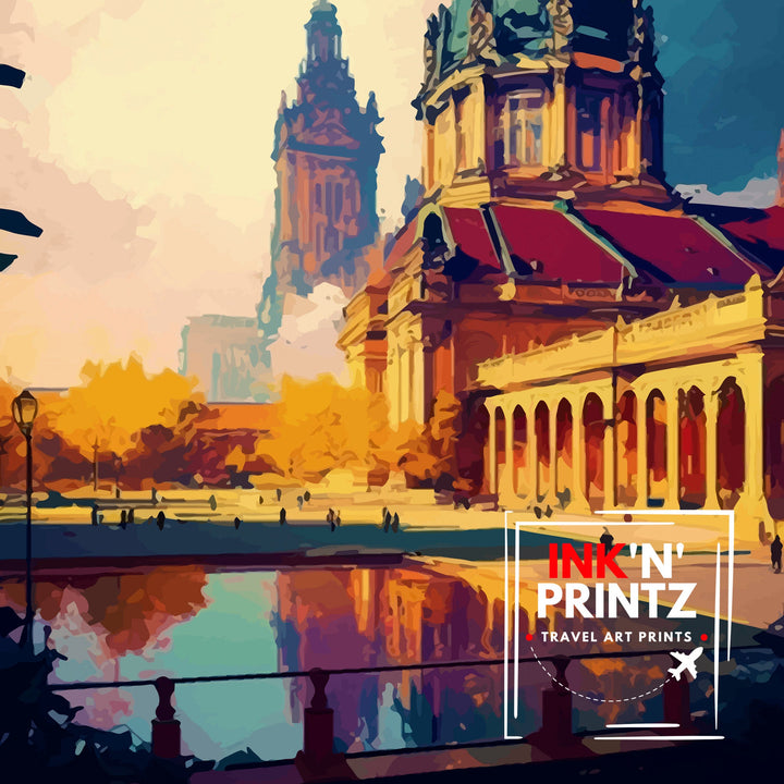 Leipzig Germany Travel Print Leipzig Wall Art Leipzig Illustration Germany Travel Poster Leipzig Cityscape Leipzig Souvenir