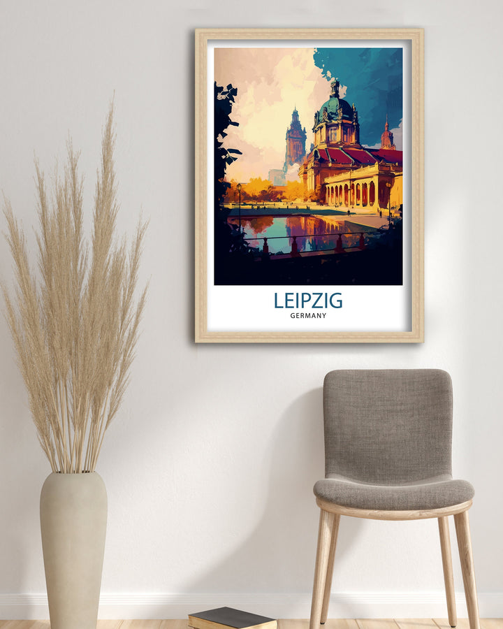 Leipzig Germany Travel Print Leipzig Wall Art Leipzig Illustration Germany Travel Poster Leipzig Cityscape Leipzig Souvenir
