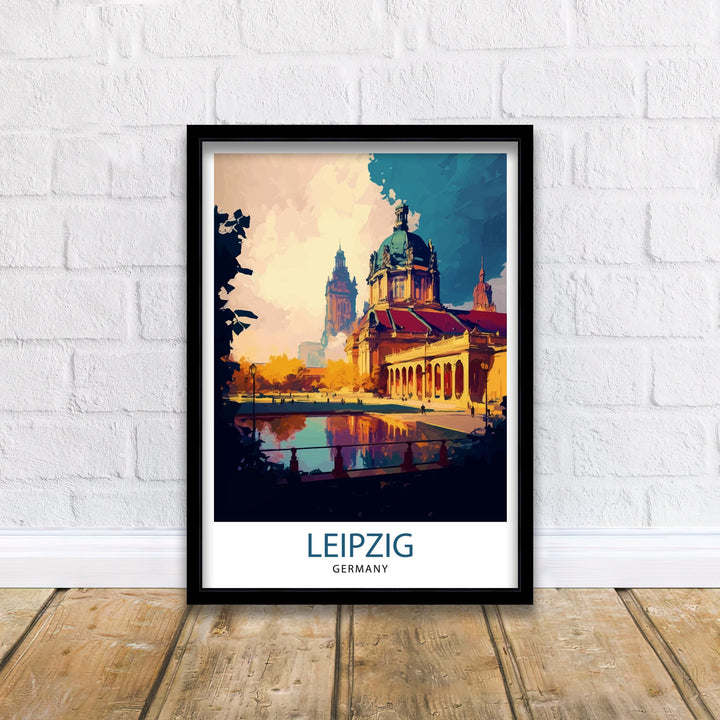 Leipzig Germany Travel Print Leipzig Wall Art Leipzig Illustration Germany Travel Poster Leipzig Cityscape Leipzig Souvenir