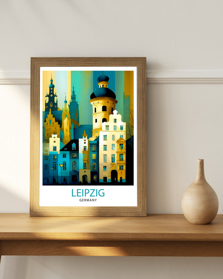 Leipzig Germany Travel Print Leipzig Wall Art Leipzig Illustration Germany Travel Poster Leipzig Cityscape Leipzig Souvenir