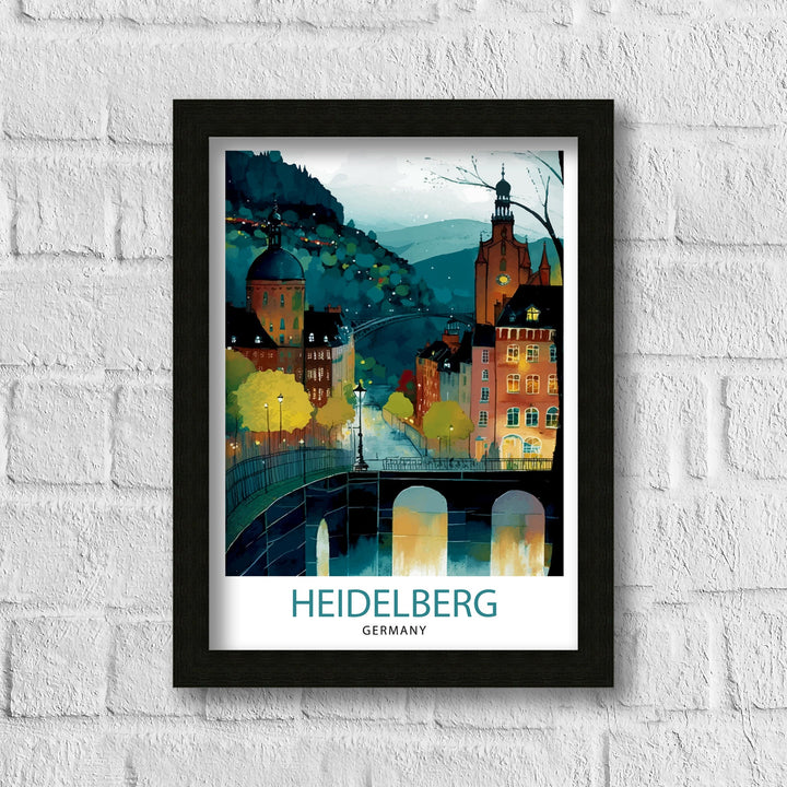 Heidelberg Germany Travel Print Heidelberg Wall Art Heidelberg Home Decor Germany Illustration Travel Poster Gift for Germany
