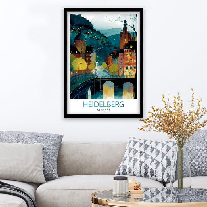 Heidelberg Germany Travel Print Heidelberg Wall Art Heidelberg Home Decor Germany Illustration Travel Poster Gift for Germany