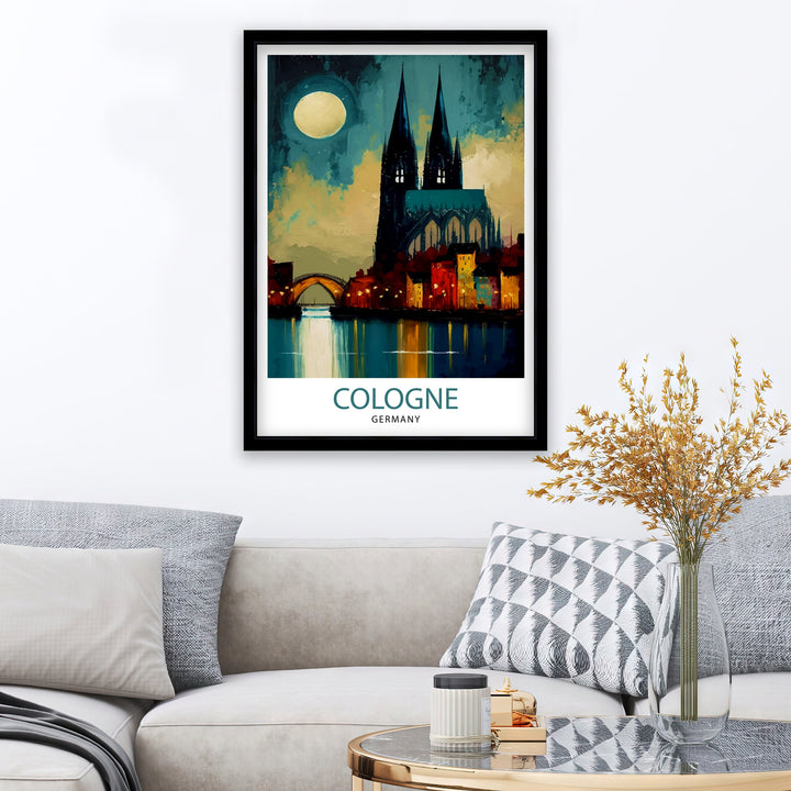 Cologne Germany Travel Print , Cologne Wall Decor, Cologne Home Living Decor, Cologne Illustration Travel Poster, Gift for Cologne, Germany