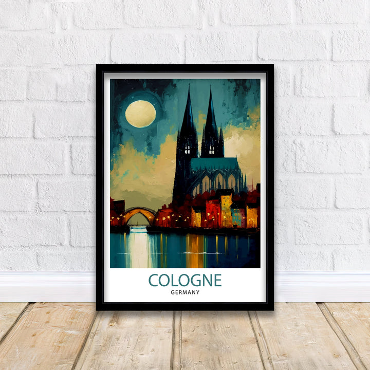 Cologne Germany Travel Print , Cologne Wall Decor, Cologne Home Living Decor, Cologne Illustration Travel Poster, Gift for Cologne, Germany