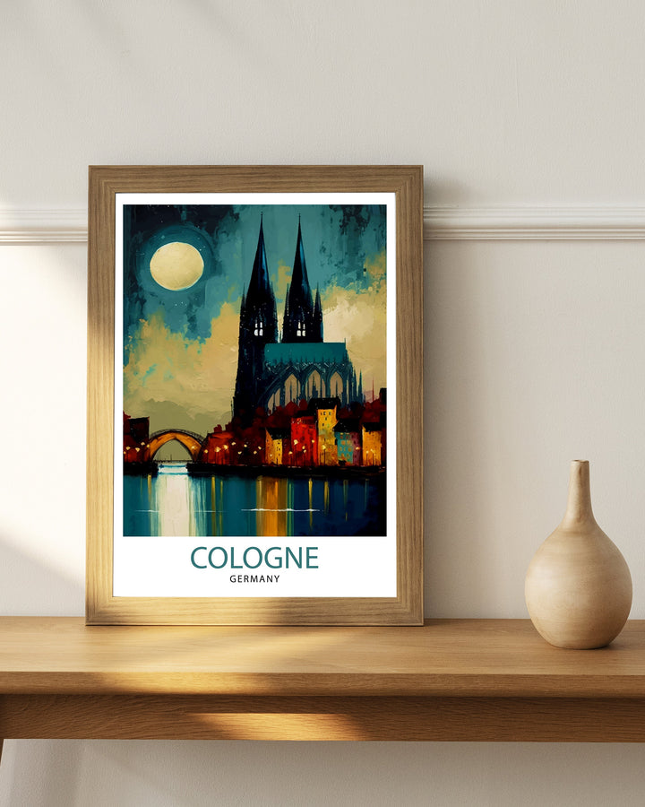 Cologne Germany Travel Print , Cologne Wall Decor, Cologne Home Living Decor, Cologne Illustration Travel Poster, Gift for Cologne, Germany
