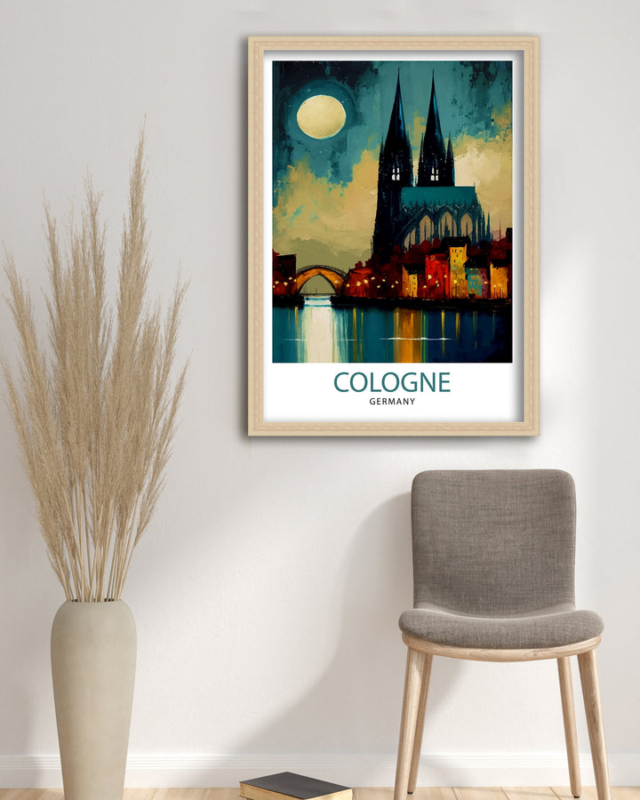 Cologne Germany Travel Print , Cologne Wall Decor, Cologne Home Living Decor, Cologne Illustration Travel Poster, Gift for Cologne, Germany