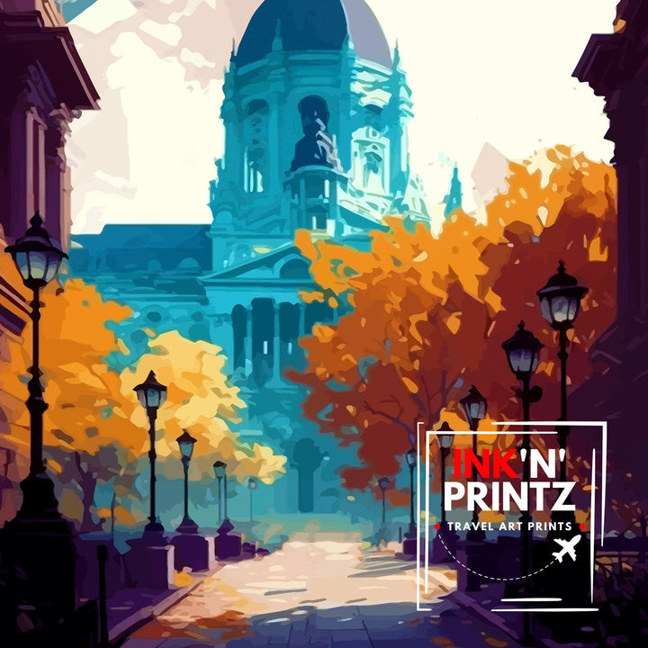 Budapest Hungary Travel Print Budapest Wall Art Budapest Home Decor Budapest Illustration Hungary Travel Poster Budapest Gift, Hungary Wall