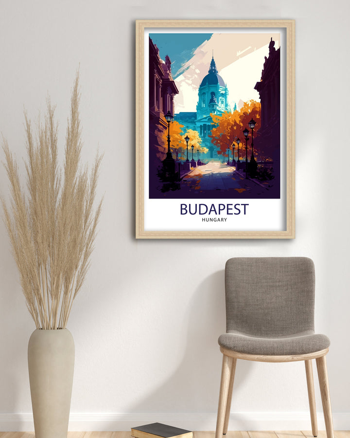 Budapest Hungary Travel Print Budapest Wall Art Budapest Home Decor Budapest Illustration Hungary Travel Poster Budapest Gift, Hungary Wall