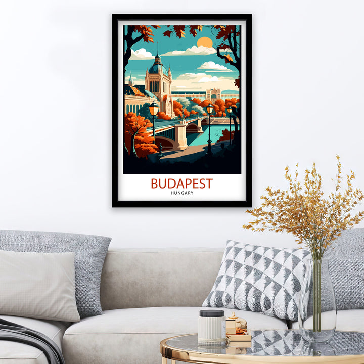 Budapest Hungary Travel Print Budapest Wall Art Hungary Illustration Budapest Poster Hungary Travel Decor Budapest Home Decor Travel Poster