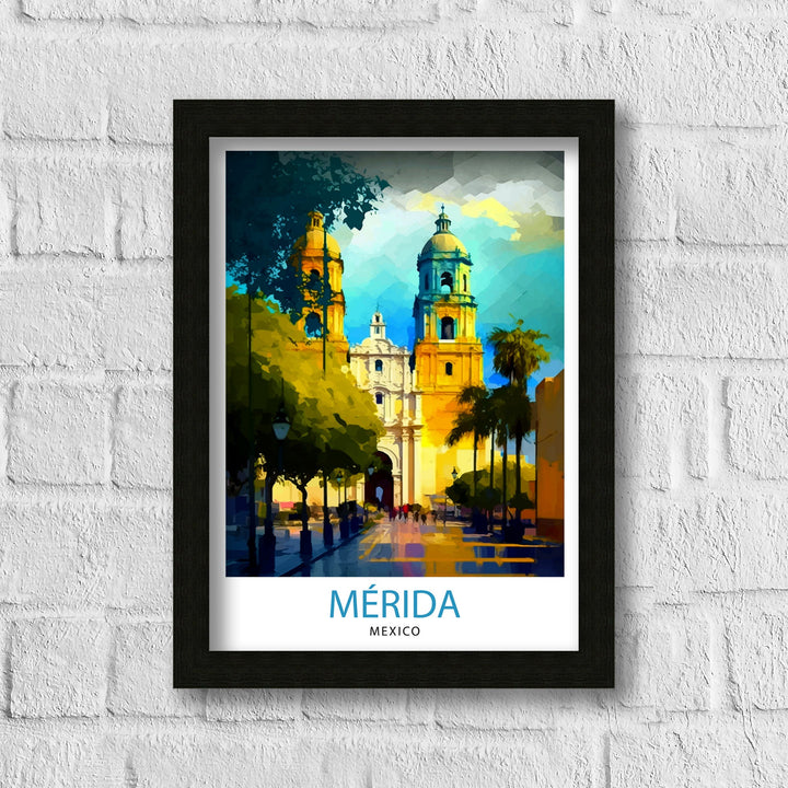 Merida Mexico Travel Print Merida Wall Art Merida Home Decor Merida Illustration Print Mexico Travel Poster Gift for Merida Lovers