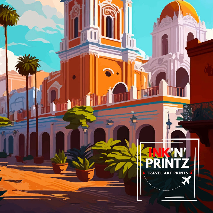 Merida Mexico Travel Print Merida Wall Art Merida Home Decor Merida Illustration Print Mexico Travel Poster Gift for Merida Lovers