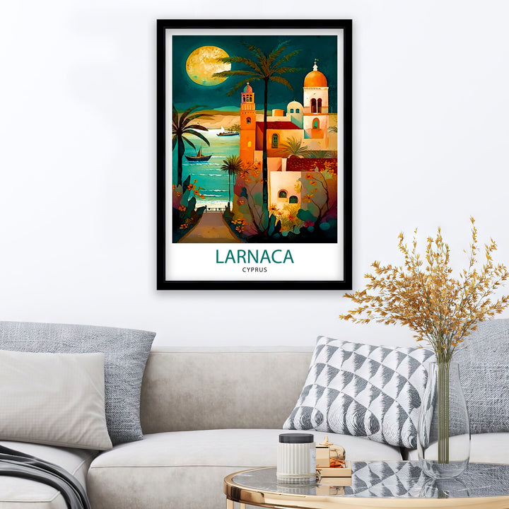 Larnaca Cyprus Travel Print Larnaca Wall Decor Larnaca Home Living Decor Larnaca Illustration Travel Poster Gift For Larnaca Cyprus Home