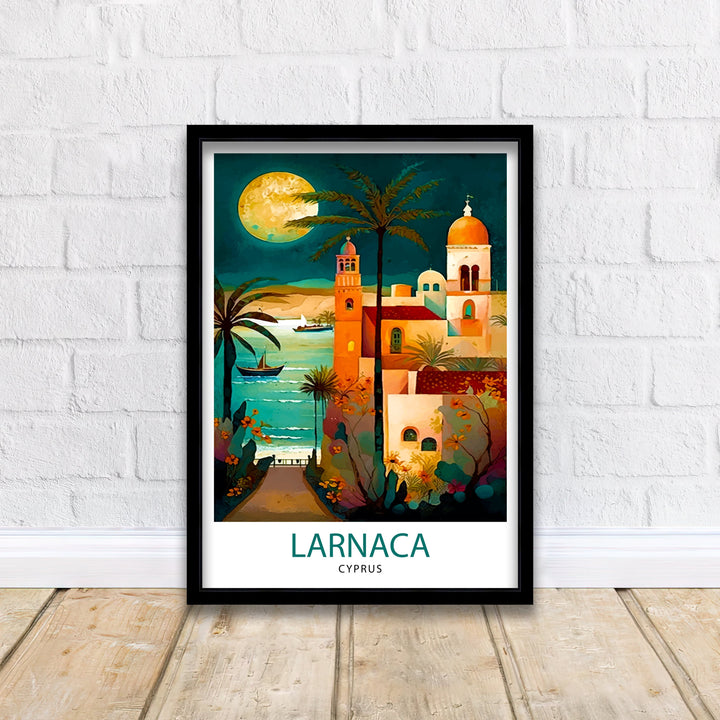 Larnaca Cyprus Travel Print Larnaca Wall Decor Larnaca Home Living Decor Larnaca Illustration Travel Poster Gift For Larnaca Cyprus Home