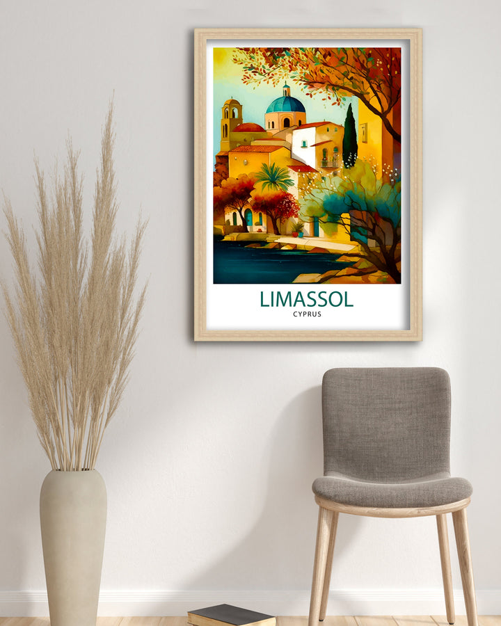 Limassol Cyprus Travel Print Limassol Wall Art Cyprus Travel Poster Mediterranean Home Decor Gift for Travelers