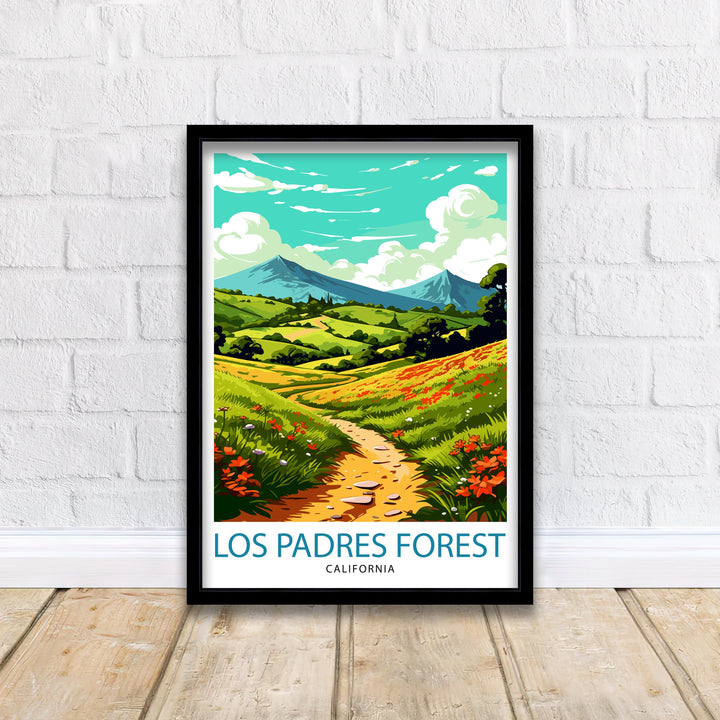 Los Padres National Forest Travel Print| National Forest Wall Decor Forest Home Living Decor Nature Illustration Travel Poster Gift