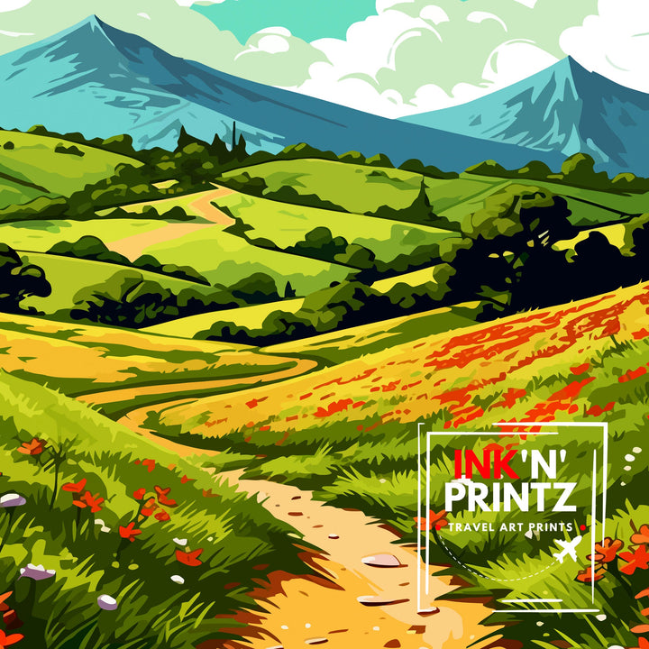 Los Padres National Forest Travel Print| National Forest Wall Decor Forest Home Living Decor Nature Illustration Travel Poster Gift