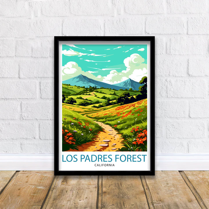 Los Padres National Forest Travel Print| National Forest Wall Decor Forest Home Living Decor Nature Illustration Travel Poster Gift
