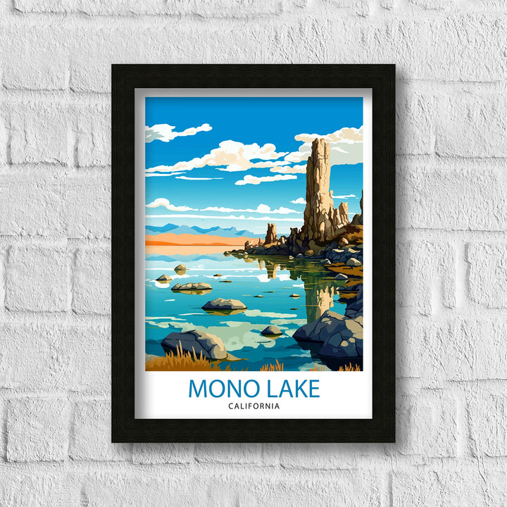 Mono Lake Travel Print| Mono Lake Wall Decor Mono Lake Home Living Decor Mono Lake Illustration Travel Poster Gift for Mono Lake