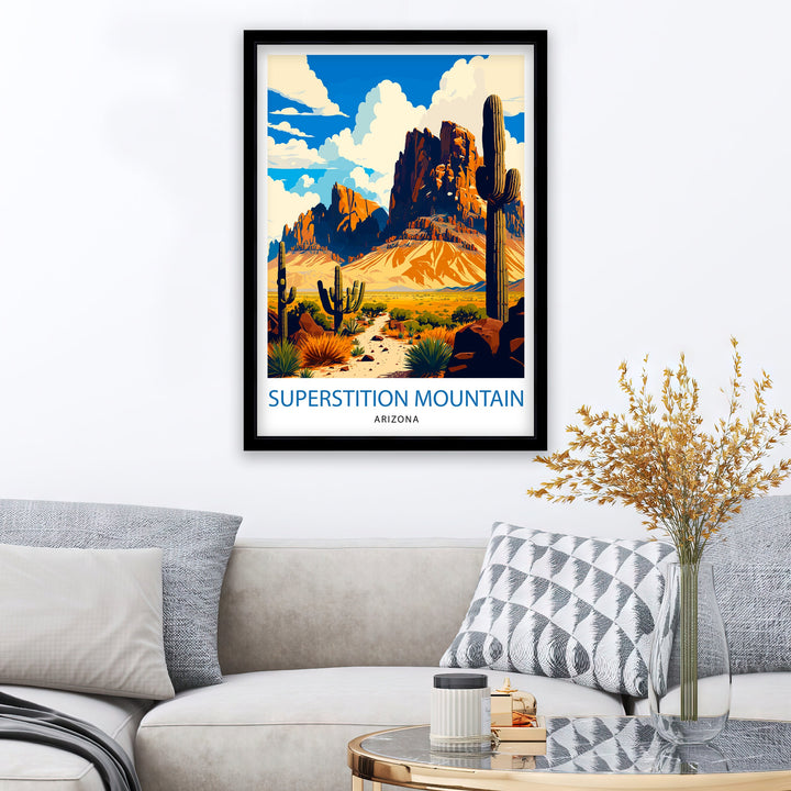 Superstition Mountains Arizona Travel Print| Arizona Wall Decor Superstition Mountains Poster Arizona Travel Prints Superstition