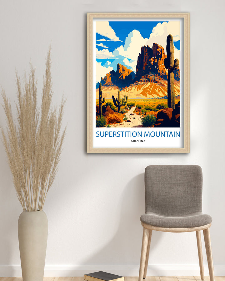Superstition Mountains Arizona Travel Print| Arizona Wall Decor Superstition Mountains Poster Arizona Travel Prints Superstition