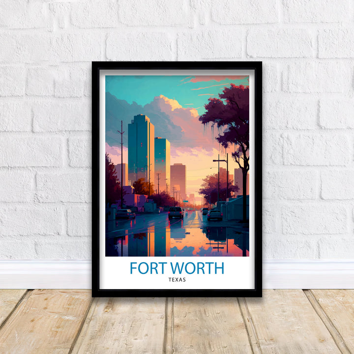 Fort Worth Texas Travel Print| Fort Worth Wall Decor Fort Worth Poster Texas Travel Prints Fort Worth Art Print Fort Worth Illustration
