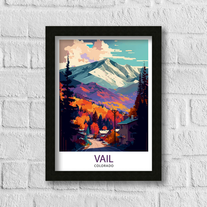 Vail Colorado Travel Poster Vail Wall Art Vail Mountain Print| Colorado Travel Decor Vail Ski Resort Poster Vail Colorado Art Vail Landscape