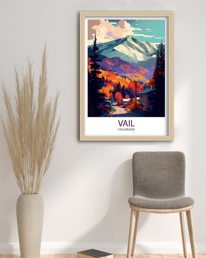 Vail Colorado Travel Poster Vail Wall Art Vail Mountain Print| Colorado Travel Decor Vail Ski Resort Poster Vail Colorado Art Vail Landscape