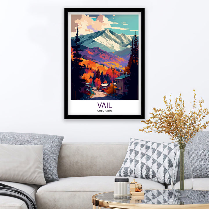 Vail Colorado Travel Poster Vail Wall Art Vail Mountain Print| Colorado Travel Decor Vail Ski Resort Poster Vail Colorado Art Vail Landscape