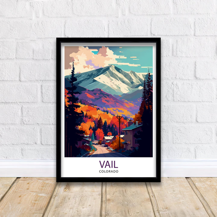 Vail Colorado Travel Poster Vail Wall Art Vail Mountain Print| Colorado Travel Decor Vail Ski Resort Poster Vail Colorado Art Vail Landscape