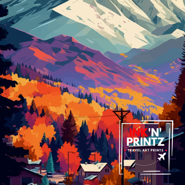 Vail Colorado Travel Poster Vail Wall Art Vail Mountain Print| Colorado Travel Decor Vail Ski Resort Poster Vail Colorado Art Vail Landscape