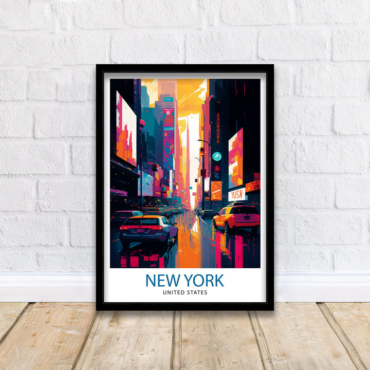 Time Square New York Travel Poster