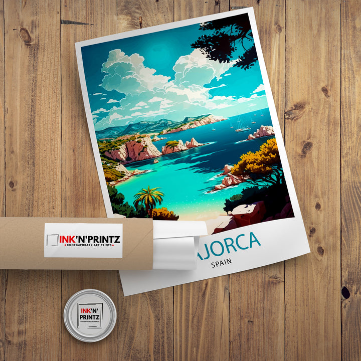 Majorca Spain Travel Print Majorca Wall Decor Majorca Home Living Decor Majorca Spain Illustration Travel Poster Gift for Majorca Spain