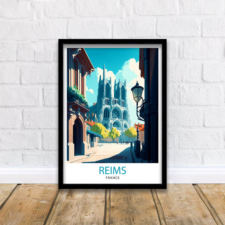 Reims France Travel Print Reims Wall Decor Reims Home Living Decor Reims France Illustration Travel Poster Gift for Reims France Home Decor