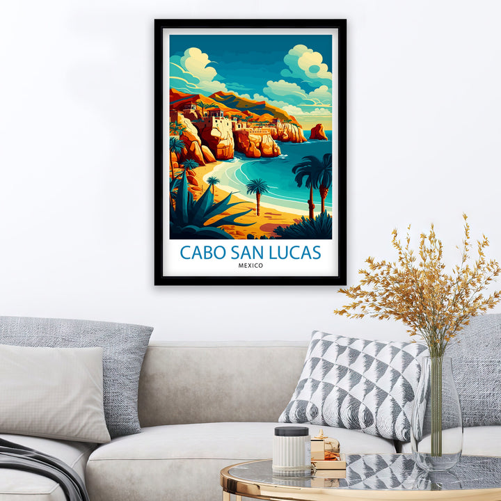 Cabo San Lucas Travel Print Cabo San Lucas Wall Decor Cabo San Lucas Home Living Decor Cabo San Lucas Illustration Travel Poster Gift for