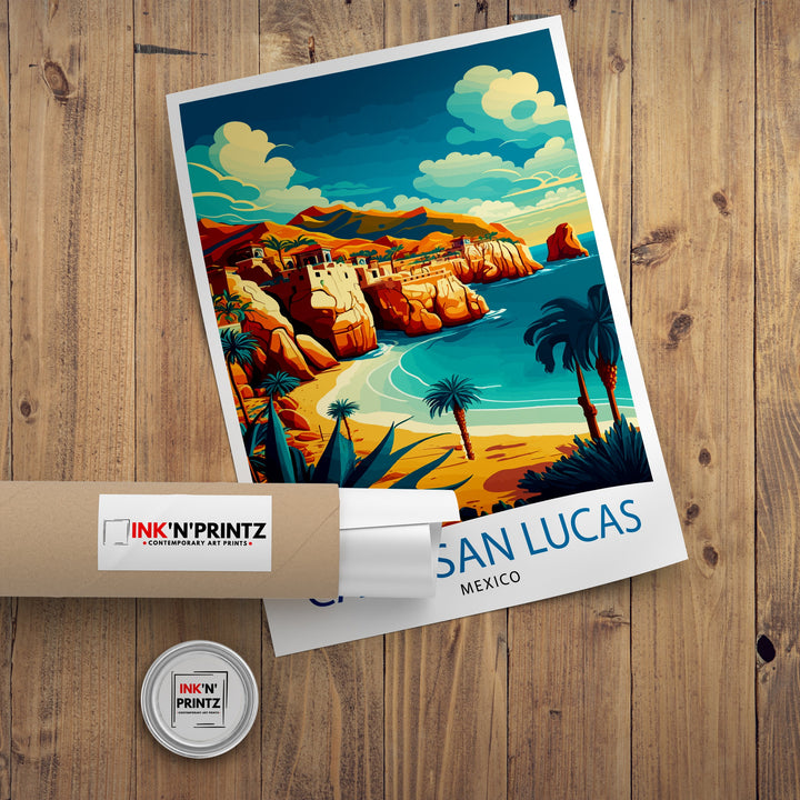 Cabo San Lucas Travel Print Cabo San Lucas Wall Decor Cabo San Lucas Home Living Decor Cabo San Lucas Illustration Travel Poster Gift for