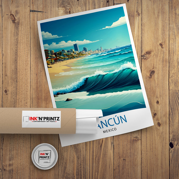 Cancun Mexico Travel Print Cancun Wall Decor Cancun Home Living Decor Cancun Illustration Travel Poster Gift for Cancun Mexico Home Decor