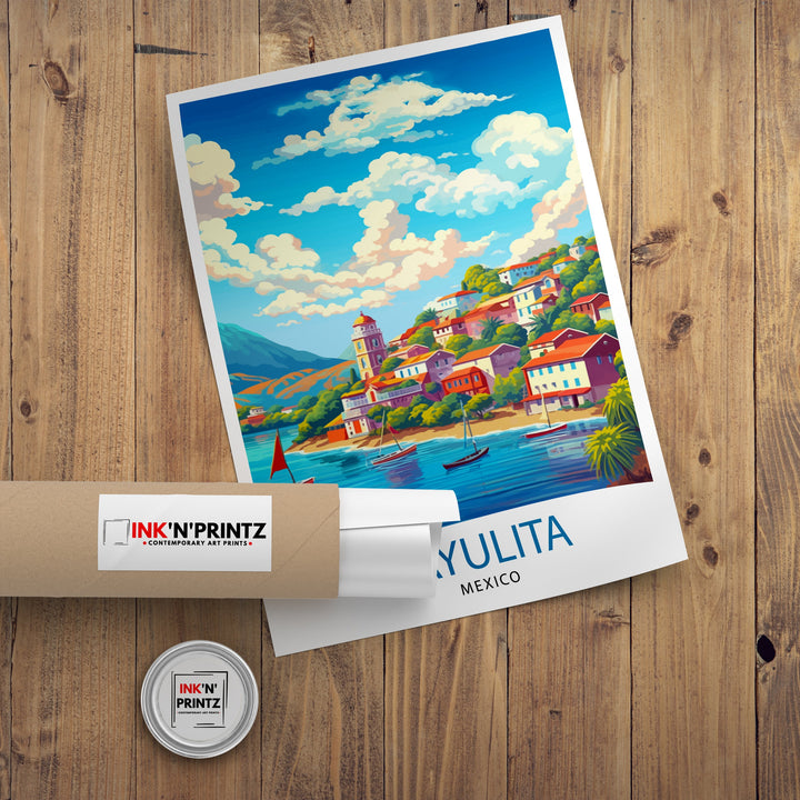 Sayulita Mexico Travel Print Sayulita Wall Decor Sayulita Home Living Decor Sayulita Mexico Illustration Travel Poster Gift for Sayulita